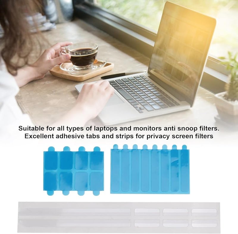 5 Set Black Plastic Slide Mount Adhesive Strips Privacy Screen Replacement For Monitor Laptop - Image 4